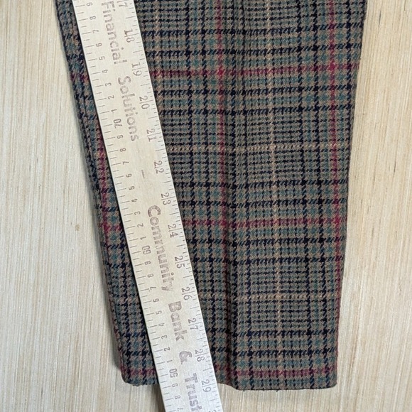 Fundamental Things Trousers Womens 8 Brown Plaid Pleated Baggy Mom Retro‎ Vtg - Picture 7 of 7